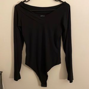 American Eagle ribbed bodysuit (black)